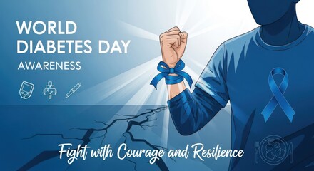 Awareness for World Diabetes Day with motivational message of courage and resilience