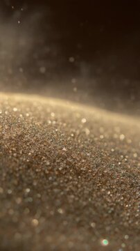 Microscopic Close-Up of Sand Grains Moving, Detailed Texture and Subtle Motion, Abstract Science and Nature Concept