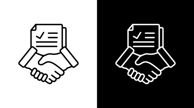 Cooperation White Icon Set Design