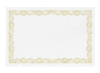 Elegant White Certificate Border with Golden Floral Ornate Design for Formal Documents and Awards