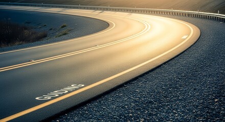 A Winding Road Illuminated By Golden Light Suggests Guidance and A Sense Of Journey