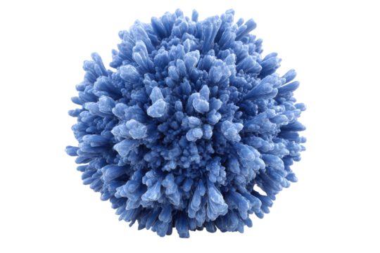 Spiky blue ball with irregular surface
