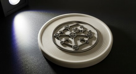 Abstract Connectivity Design Displayed With Illumination on a Dark Surface