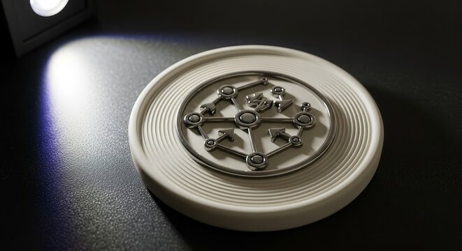 Abstract Connectivity Design Displayed With Illumination on a Dark Surface