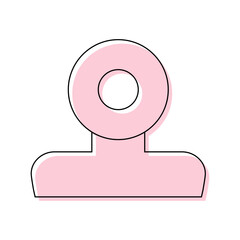 版ずれ風の目玉クリップのイラスト