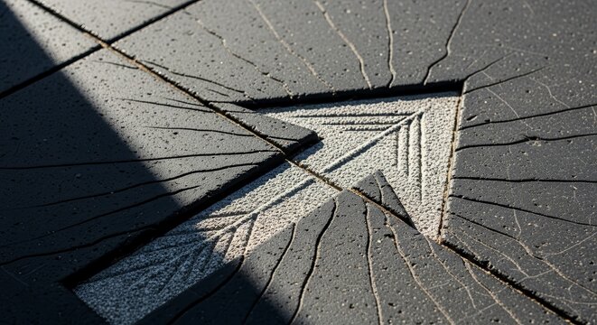Abstract Geometric Pattern With Cracks And Shadow, Modern Design And Texture - Powered by Adobe