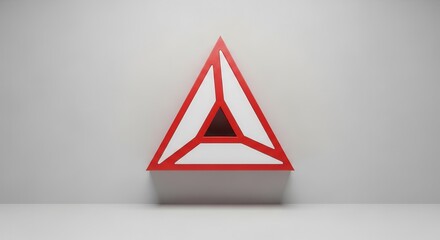 Abstract Geometric Triangle Composition On A Minimalist White Background Concept Design