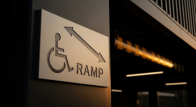 Accessible Ramp Signage for Enhanced Mobility and Building Entrance Access Solutions