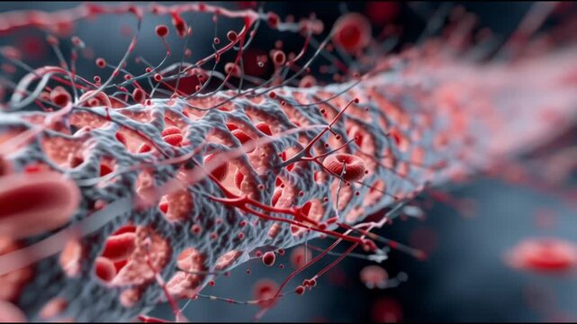 Atherosclerosis  plaque buildup. Artery blockage. Cholesterol cardiovascular. Vascular disease circulation. Visual representation of blood flow in arteries with buildup.