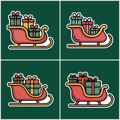 Santa's sleigh with gifts and golden accents