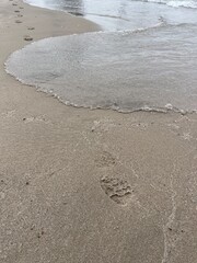 footprints on the beach