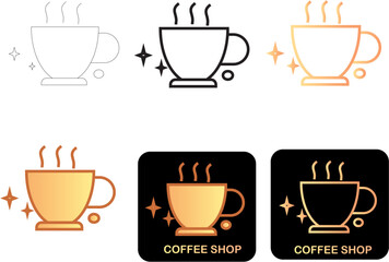 Coffee Cup Icons Minimalist Vector Set for Coffee Shops and Cafes - Perfect for Design Projects