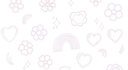 Sweet Pastel Hand-Drawn Doodle Pattern Background