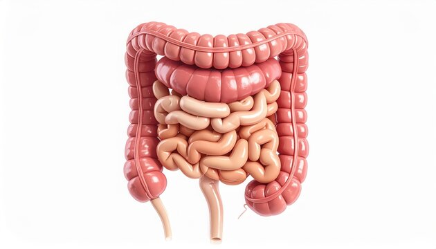 Human Intestines - A Detailed Anatomical Illustration for Medical Education.