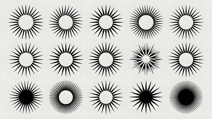 Abstract floral vector elements set: seamless pattern design illustration of spring nature decoration