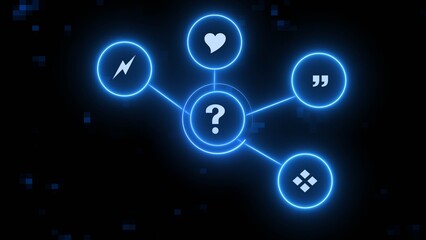 Digital technology network connection icon illustration. Global communication network concept.