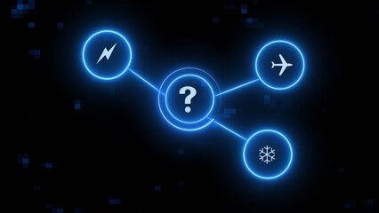 Digital technology network connection icon illustration. Global communication network concept.