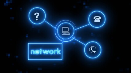 Digital technology network connection icon illustration. Global communication network concept.