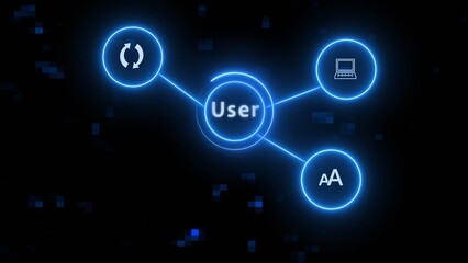 Digital technology network connection icon illustration. Global communication network concept.