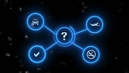 Digital technology network connection icon illustration. Global communication network concept.