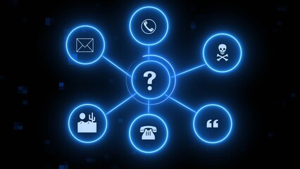 Digital technology network connection icon illustration. Global communication network concept.