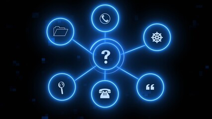 Digital technology network connection icon illustration. Global communication network concept.