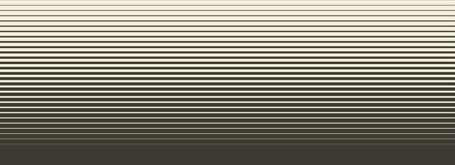 Retro linear halftone gradation texture. Fading thick to thin line gradient pattern. Parallel repeating stripe transition background. Vector horizontal strip wallpaper for overlay, print, Vector