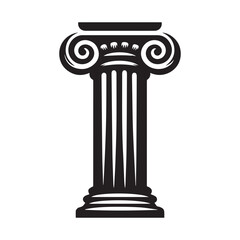 Obraz premium “Ancient Greek Ionic Column Vector Illustration”
