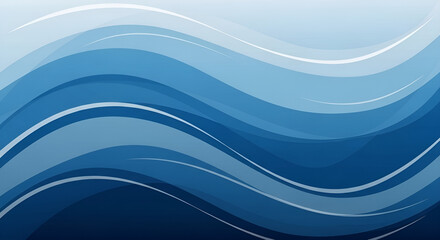 Fototapeta premium Abstract wavy blue layers creating a smooth, modern, and calming design that resembles gentle ocean waves.