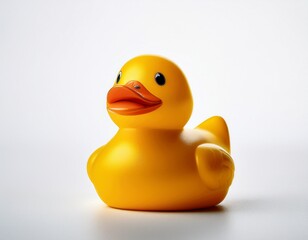 yellow rubber duck on white background, part 