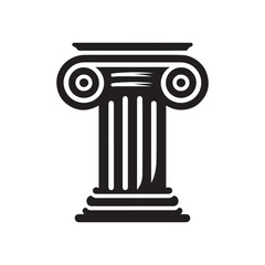 &ldquo;Ancient Greek Ionic Column Vector Illustration&rdquo;