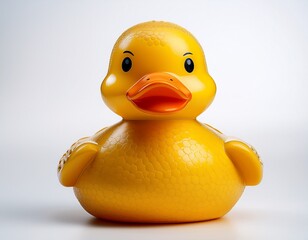 yellow rubber duck on white background, part 