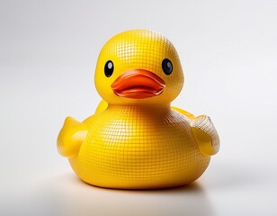 yellow rubber duck on white background, part 
