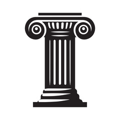 Obraz premium “Ancient Greek Ionic Column Vector Illustration”