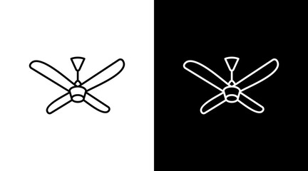 Ceiling Fan White Icon Set Design