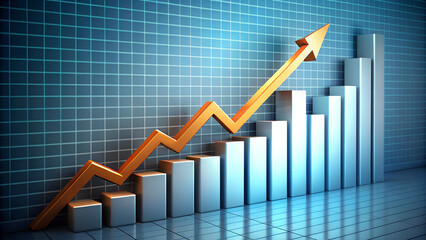 business graph with arrow graph business chart arrow growth market finance success diagram stock