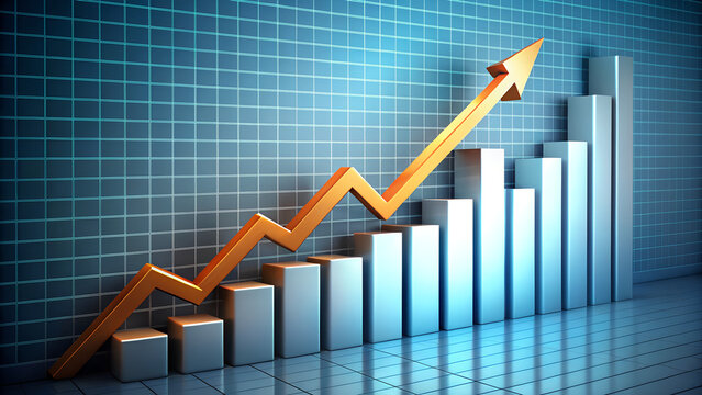 business graph with arrow graph business chart arrow growth market finance success diagram stock