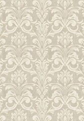 Elegant Damask Wallpaper Pattern - Cream and Beige Textured Background