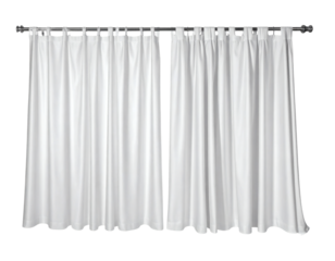 Elegant white curtains add a soft, airy feel to any room, offering privacy and style for a calming home environment