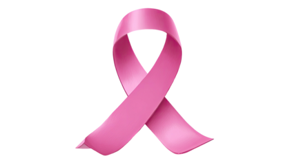 Pink ribbon symbol on a solid black background