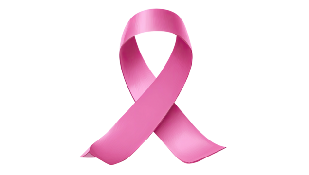 Pink ribbon symbol on a solid black background