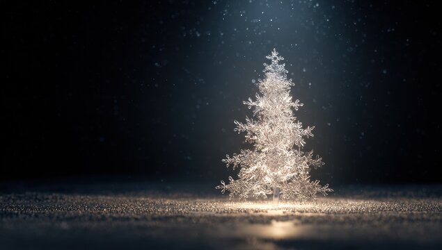 Illuminated snowflake christmas tree with intricate details for holiday marketing, festive branding, seasonal packaging, winter digital campaigns, and yuletide promotional content

 - Powered by Adobe
