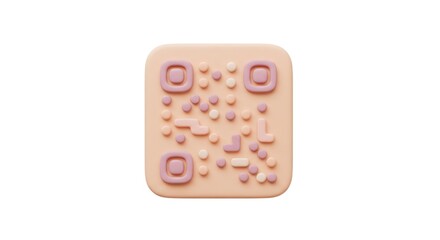 Unique QR Code Design on a Square Tile with Pastel Colors.