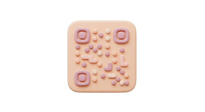 Unique QR Code Design on a Square Tile with Pastel Colors.