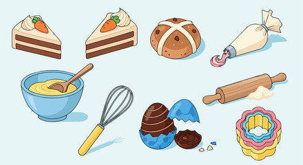 Baking ingredients and treats collection