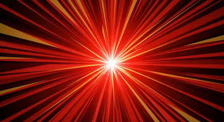 Fototapeta premium Radiating red light with dynamic lines, creating an energetic and dramatic abstract background.