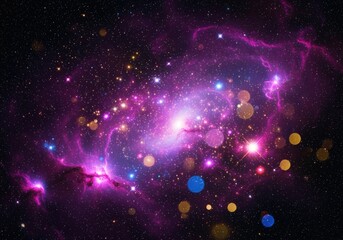 A vibrant and detailed depiction of a galaxy, showcasing swirling cosmic dust and bright stars.