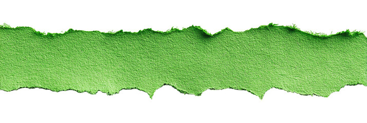 Torn green paper edge