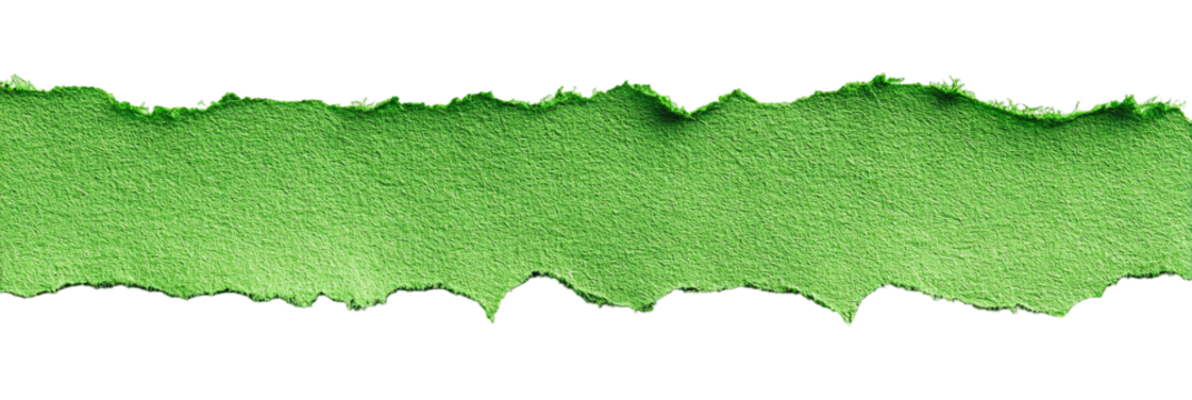 Torn green paper edge