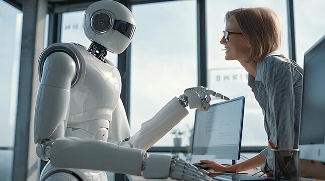 Professional Workspace with Human and Humanoid Robot Interaction